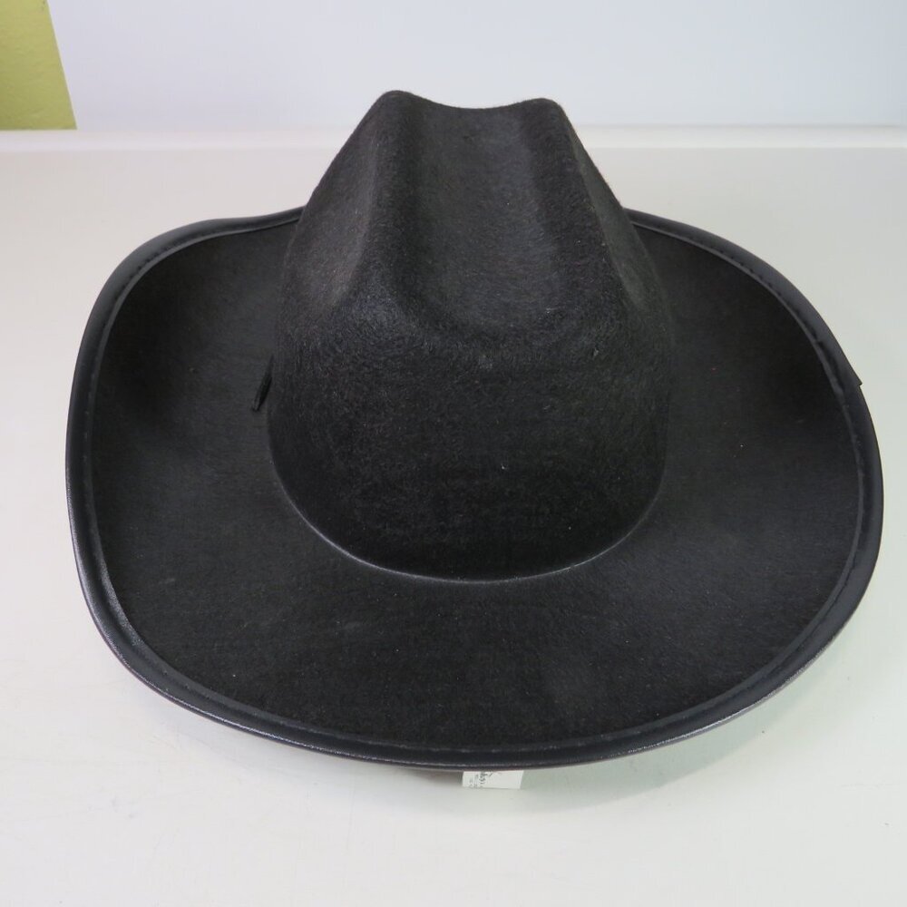 VTG Black Western Firm Felt Hat w sheriff's badge attached CHILD SIZE - Picture 5 of 8